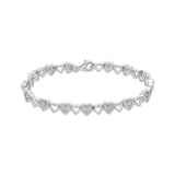 Pre-Owned Kay 1/20 ct Round-cut Diamond Heart Bracelet in Sterling Silver