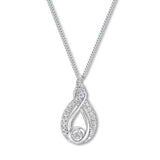 Pre-Owned Kay 1/10ct tw Diamond Interwoven Necklace in Sterling Silver