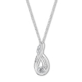 Pre-Owned Kay 1/10ct tw Diamond Interwoven Necklace in Sterling Silver