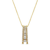 Pre-Owned Kay 1/4ct tw Diamond Ladder Pendant Necklace in 14k Yellow Gold