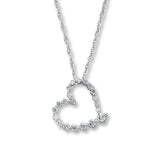 Pre-Owned Kay 1/5 ct Round-cut Diamond Heart Necklace in 10K White Gold