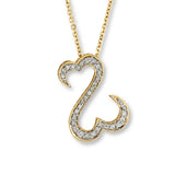 Pre-Owned Kay 1/4ct tw Diamond Open Hearts Necklace in 14K Yellow Gold