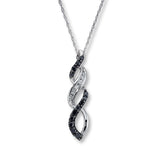 Pre-Owned Kay Black & White 1/3 ct Diamond Necklace in 10K White Gold