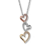 Pre-Owned Kay 1/10ct Diamond Heart Necklace in Sterling Silver & 10k Gold