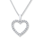 Pre-Owned Kay 1/10ct Diamond Open Heart Pendant in Sterling Silver