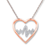 Pre-Owned Kay  1/10 ct Diamond Heartbeat Necklace in 10K Rose Gold