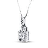 Pre-Owned 1/4 ct Princess-cut Diamond Necklace in 10K White Gold