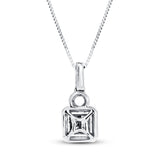 Pre-Owned 1/4 ct Princess-cut Diamond Necklace in 10K White Gold