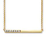 Pre-Owned Kay 1/10ct tw Round-cut Diamond Bar Necklace in 10k Yellow Gold