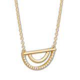 Pre-Owned Kay 1/10ct Diamond Geometric Necklace in 10k Yellow Gold