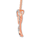 Pre-Owned Kay 1/10ct tw Diamond Heart "Mom" Necklace in 10k Rose Gold