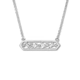 Pre-Owned Kay 1/8ct tw Round & Baguette Diamond Necklace in 10k White Gold