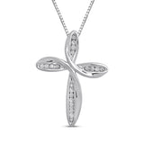 Pre-Owned Kay 1/20 ct Diamond Cross Necklace in Sterling Silver