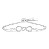 Pre-Owned Jared 3/8ct Diamond Infinity Pendant Bracelet in 10k White Gold