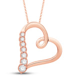 Pre-Owned Kay 1/6ct tw Diamond Heart Necklace in 10K Rose Gold