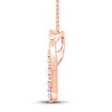 Pre-Owned Kay 1/6ct tw Diamond Heart Necklace in 10K Rose Gold