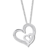 Pre-Owned Kay 1/20 ct Round-cut Diamond Heart Necklace in Sterling Silver