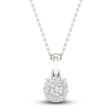 Pre-Owned Kay 1/10 ct Round-Cut Diamond Halo Necklace in 10K White Gold