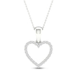 Pre-Owned Kay 1/10ct tw Diamond Heart Necklace in 10k White Gold