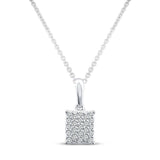 Pre-Owned Kay 1/8 ct Round-cut Diamond Square Necklace in 10K White Gold