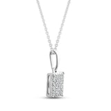 Pre-Owned Kay 1/8 ct Round-cut Diamond Square Necklace in 10K White Gold