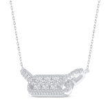 Pre-Owned Kay 1/5 ct Diamond Round-cut Three-Stone Necklace in Sterling Silver