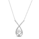 Pre-Owned Kay 1/5ct Diamond Drop Pendant Adjustable Necklace in Sterling Silver