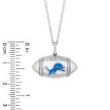 Pre-Owned Kay True Fans Detroit Lions Diamond Accent Football Necklace in Sterling Silver