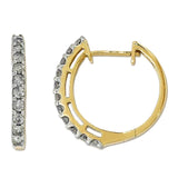 Pre-Owned Kay 1ct Diamond Hoop Earrings in 10k Yellow Gold