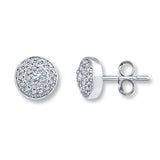 Pre-Owned Kay  1/4 ct Round-cut Diamond Earrings in 10K White Gold