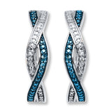 Pre-Owned Kay Blue & White 1/6ct tw Diamond Earrings in Sterling Silver