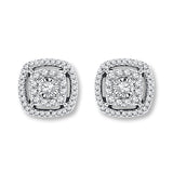 Pre-Owned Kay 1/4ct tw Round-cut Diamond Earrings in 10k White Gold