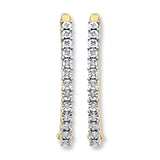 Pre-Owned Kay 1/20ct tw Round-cut Diamond Hoop Earrings in 10k Two-Tone Gold