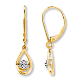 Pre-Owned Kay 1/10ct tw Round-cut Diamond Teardrop Earrings in 10k Yellow Gold