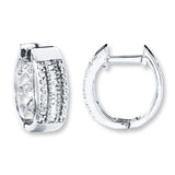 Pre-Owned Kay 1/4ct Diamond Huggie Earrings in 10k White Gold