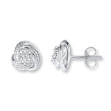 Pre-Owned Kay Diamond Accent Stud Earrings in Sterling Silver