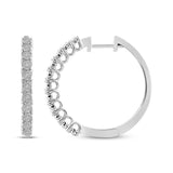 Pre-Owned Kay 1/10ct tw Diamond Hoop Earrings in Sterling Silver