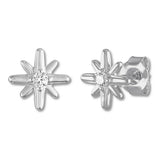 Pre-Owned Kay 1/10ct tw Diamond Star Earrings in Sterling Silver