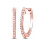 Pre-Owned Kay 1/10ct tw Diamond Hoop Earrings in 10k Rose Gold