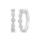 Pre-Owned Kay 1/10ct Diamond Twist Huggies in 10k White Gold