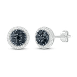 Pre-Owned Kay 1/2ct tw Black & White Diamond Earrings in 10K White Gold