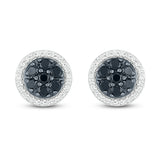 Pre-Owned Kay 1/2ct tw Black & White Diamond Earrings in 10K White Gold