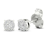 Pre-Owned Kay 10k White Gold 1/10ct Halo Diamond Stud Earrings