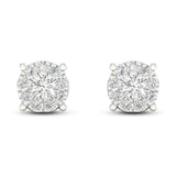 Pre-Owned Kay 10k White Gold 1/10ct Halo Diamond Stud Earrings