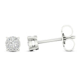 Pre-Owned Kay 10k White Gold 1/10ct Halo Diamond Stud Earrings