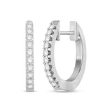 Pre-Owned Kay 1/6ct tw Diamond Hoop Earrings in 10k White Gold