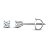 Pre-Owned Jared Certified 1/4 ct  Round Diamond Solitaire Earrings in 14K White Gold