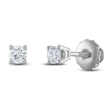 Pre-Owned Jared Certified 1/4 ct  Round Diamond Solitaire Earrings in 14K White Gold