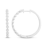 Pre-Owned Kay 1/3ct tw Diamond Hoop Earrings in Sterling Silver