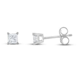 Pre-Owned Jared 1/3 ct Princess-Cut Diamond Solitaire Earrings in 14k White Gold